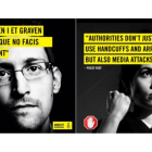 Los mensajes de Snowden y Pussy Riot para la campaña de Amnistía Internacional.