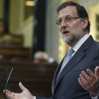 El presidente del Gobierno, Mariano Rajoy, durante su intervención en la sesión de la tarde del debate.
