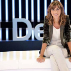 La periodista Cristina Puig, en el plató de 'El debate de La 1'.
