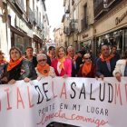 La consejera, en la manifestación de ayer en Segovia.