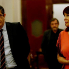 El presidente del Congreso, Patxi López, junto a la vicepresidenta, Micaela Navarro, el pasado 26 de mayo.