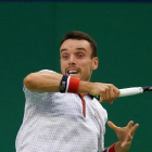Roberto Bautista durante su enfrentamiento con Djokovic en Shanghái.
