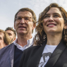 Alberto Núñez Feijóo con la presidenta de Madrid, Isabel Díaz Ayuso. RAÚL CARO