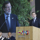 Rajoy, este lunes, durante la visita que ha hecho a la Expo de Milán, al celebrarse en esta muestra el Día de España.