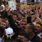 Manifestación de familiares de presos palestinos, el domingo.