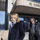 Esperanza Aguirre sale de la Audiencia Provincial de Madrid tras declarar como testigo en el juIcio por supuesta malversación en el espionaje a políticos madrileños.