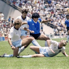 Maradona, durante el partido contra Inglaterra del Mundial de 1986.