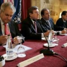 Enrique Múgica, Fernández Santiago, Juan Vicente Herrera, Amilivia y Javier Amoedo, en las jornadas
