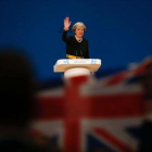 Theresa May durante su intervención en el congreso del Partido Conservador, el 2 de octubre, en Birmingham.
