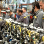 Cadena de montaje de una planta de fabricación de automóviles.
