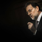 Mariano Rajoy, presidente del Gobierno, durante el Pleno sobre los acuerdos del Consejo Europeo