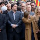 La presidenta del Parlament, Carmen Forcadell, el pasado 16 de diciembre, en la puerta del Palacio de Justicia de Barcelona.