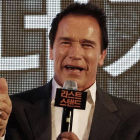 El actor Arnold Schwarzenegger durante la presentación de la película.