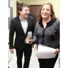 Samuel Folgueral e Iratxe García, ayer en Ponferrada.