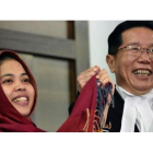 Siti Aisyah, liberada tras quedar libre de cargos por matar al hermanastro de Kim Jong-un.