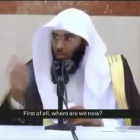 El clérigo saudí, en plena disgresión astronómica sobre la no rotación de la Tierra.