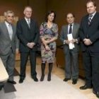 Directivos de British Foods y Ebro Agrícolas junto a Villanueva y Clemente, ayer en Valladolid