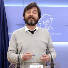 El secretario de Sociedad Civil y Movimiento Popular de Podemos, Rafael Mayoral, en el Congreso de los Diputados