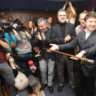 Samuel Folgueral, en la mañana del viernes 8 de marzo de 2013, al tomar el bastón de mando.