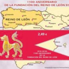 El sello oficial sobre el Reinod e León emitido por Correos.