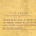 Libreto de la zarzuela compuesta por Francisco Balaguer a los mineros.
