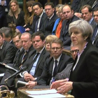 Theresa May en el Parlamento británico el pasado mes de marzo.