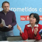 Fernando de la Torre y Ángela Marqués, durante la presentación de la propuesta del PSOE en las Corte