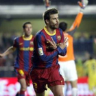 Piqué corre eufórico celebrando un gol que pone la liga de color totalmente azulgrana.