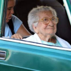 Una participante en el encuentro de centenarios cubanos.