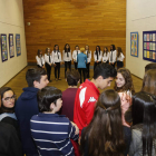 Estudiantes del instituto, ayer en el Auditorio. MARCIANO