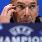Zidane, durante la rueda de prensa de este martes en Valdebebas.