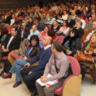 Cardo, Teresa Gutiérrez y José Antonio Díez, instantes antes de iniciarse la asamblea.