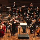 Imagen de archivo de un concierto de la Sinfónica de León Odón Alonso en el Auditorio, donde volverán a tocar esta noche.