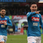 Callejón celebra su tanto al Verona que lo convierte en el español más goleador en Italia. ABBATE