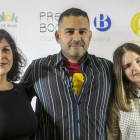 Los ganadores de los premios Boolino: de izquierda a derecha, Eva Moreno, Canizales y Rebeca Álvarez.