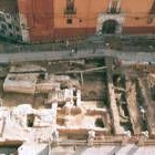 Las excavaciones donde en 1996 aparecieron los restos de Puerta Obispo, conservados en la cripta