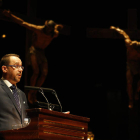 Jáñez, en un momento de su intervención en el pregón de la Semana Santa. F. OTERO PERANDONES