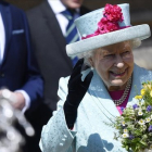 Isabel II, esta mañana, en la Misa de Pascua en Windsor.