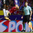 César Noval Font, durante un Atlético-Sevilla de la pasada temporada.