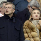 Dmitri Rybolovlev con su exmujer Elena en un partido del AS Mónaco.