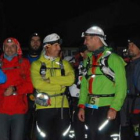 Salva Calvo, tercero por la izquierda, fue uno de los atletas de nivel en la Tilenus Xtreme de este