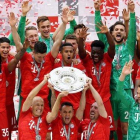 Los jugadores del Bayern celebran el título de la Bundesliga.