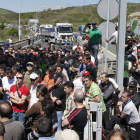 Trescientos mineros se concentraron en la AP-66 a la altura de La Magdalena y cortaron la comunicación con Asturias.