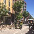 Estado de la calle General Ricardos (Carabanchel) tras el suceso.