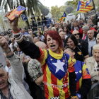 Concentración, ayer, a las puertas del Tribunal Superior de Justicia de Cataluña.