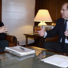Juan Vicente Herrera y Soraya Saénz de Santamaría durante la reunión previa a la próxima Conferencia de Presidentes. NACHO GALLEGO