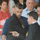 De Gea, ayer, en la grada de Old Trafford.