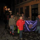 Los scouts y la banda de San Andrés en el desfile.