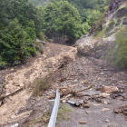 Imagen de archivo de un derrumbe en la carretera de Peñalba en el año 2018. FIRMA