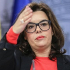 La vicepresidenta, Soraya Saénz de Santamaría, este viernes en la rueda de prensa posterior al Consejo de Ministros.